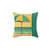 Retro Beach Getaway - Spun Polyester Square Pillow