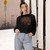 Gilded Jazz Nights - Women's Cropped Fleece Pullover Gilded Jazz Nights - Women's Cropped Fleece Pullover