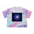 Galactic Embrace - Women's Tie-Dye Crop Tee