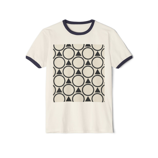 Geometric Symphony - Unisex Cotton Ringer T-Shirt