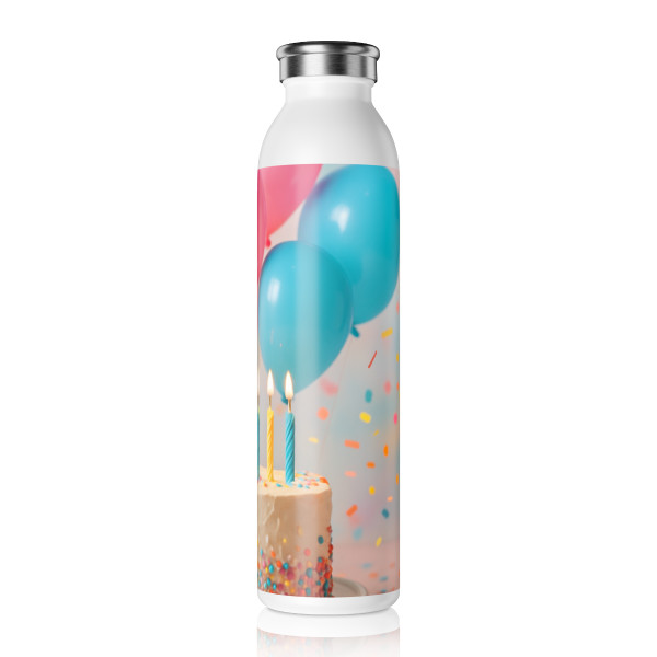 Joyful Birthday Bash - Slim Water Bottle