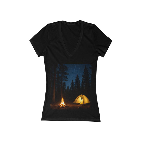 Whispers of the Wilderness - Women's Jersey Short Sleeve Deep V-Neck Tee
