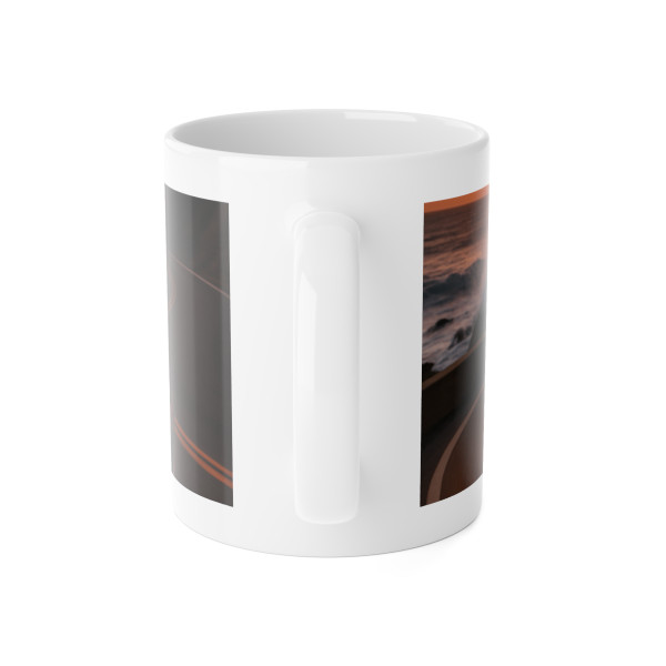 Speed and Elegance - White Ceramic Mug, 11oz