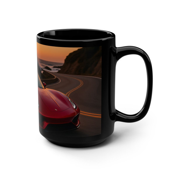 Speed and Elegance - Black Mug, 15oz