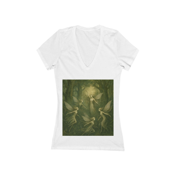 Ethereal Forest Spirits - Women's Jersey Short Sleeve Deep V-Neck Tee