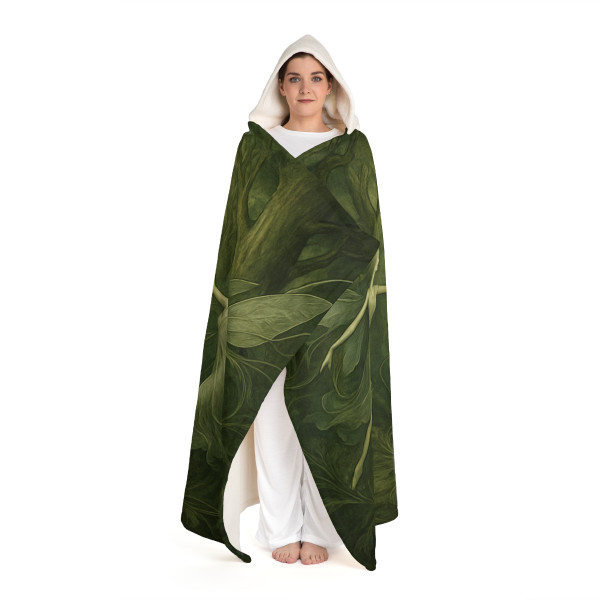 Ethereal Forest Spirits - Hooded Sherpa Fleece Blanket