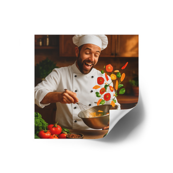 Whisk of Wonders - Laminate Stickers, Square