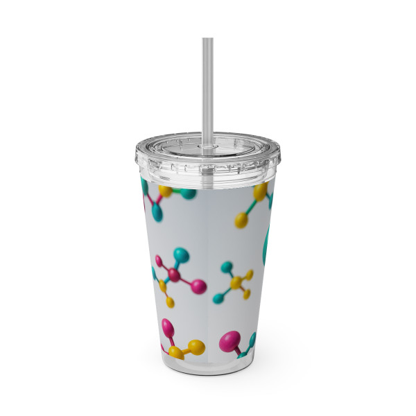 Molecular Harmony - Sunsplash Tumbler with Straw, 16oz