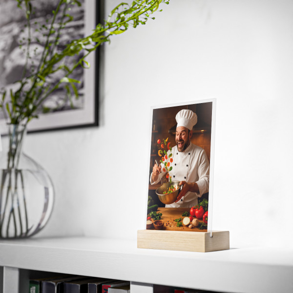 Whisk of Wonders - Acrylic Sign with Wooden Stand