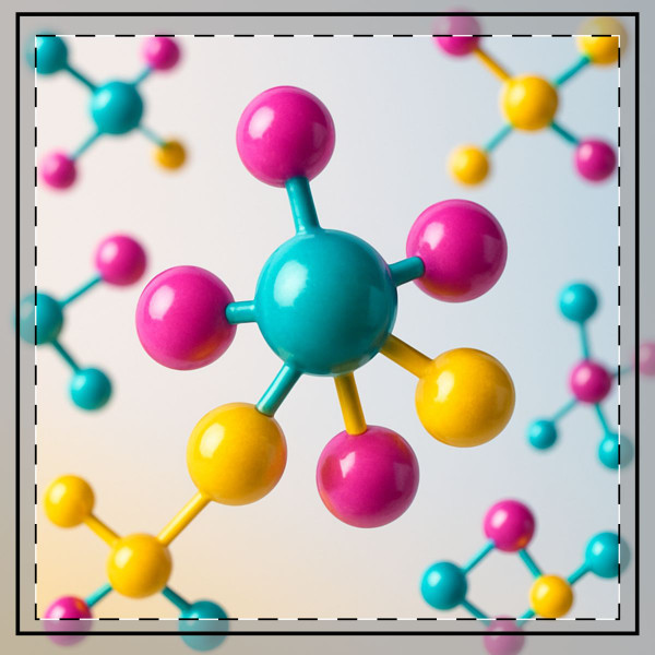 Molecular Harmony - Throw Pillow