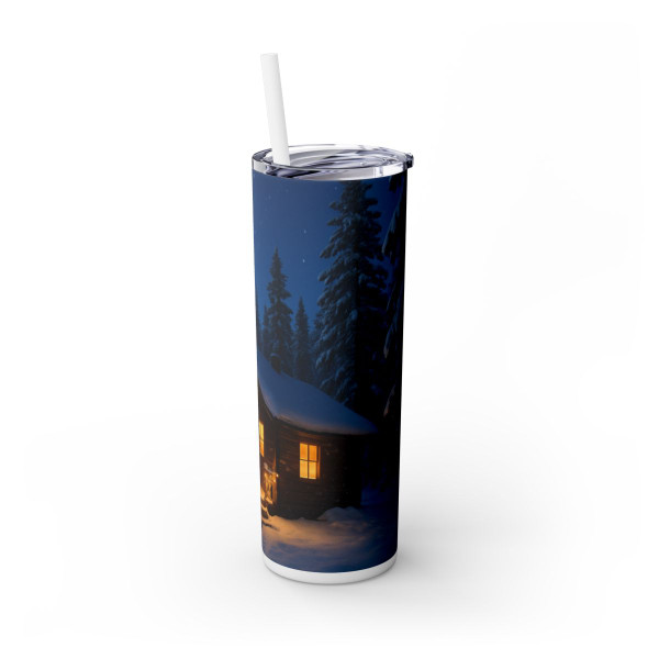 Joyful Winter Wonderland - Skinny Tumbler with Straw, 20oz
