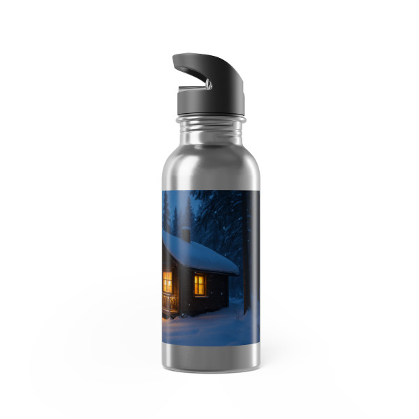 Joyful Winter Wonderland - Stainless Steel Water Bottle With Straw, 20oz