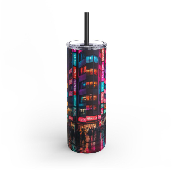 Tokyo Neon Streets - Maars Maker Skinny Matte Tumbler, 20oz