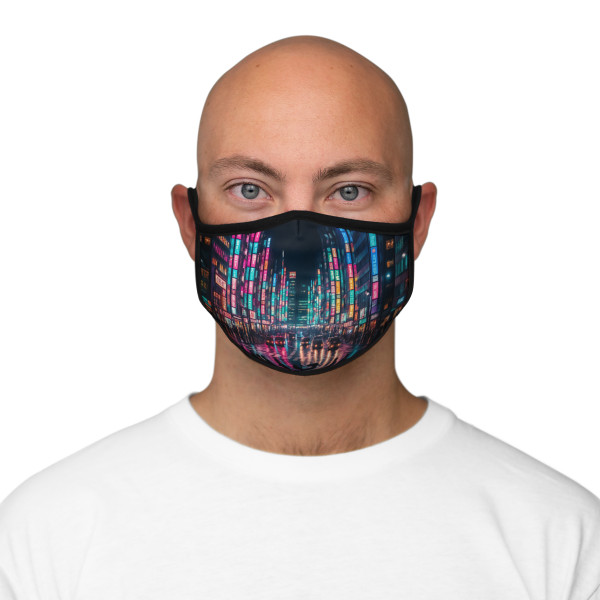 Tokyo Neon Streets - Fitted Polyester Face Mask Tokyo Neon Streets - Fitted Polyester Face Mask