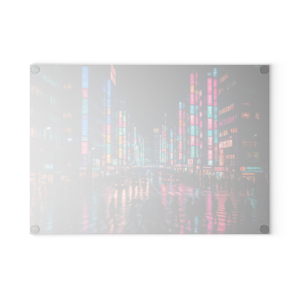 Tokyo Neon Streets - Glass Cutting Board