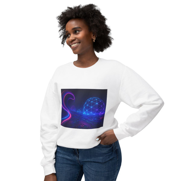 Digital Dreamscape - Unisex Lightweight Crewneck Sweatshirt