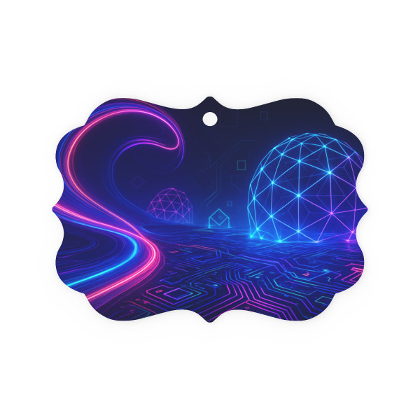 Digital Dreamscape - Metal Plaque Ornament