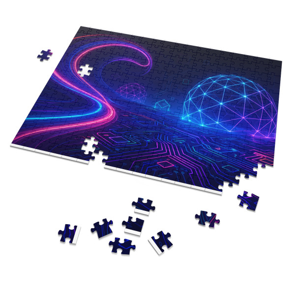 Digital Dreamscape - Jigsaw Puzzle with Tin