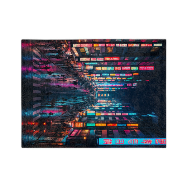 Tokyo Neon Streets - Velveteen Microfiber Blanket