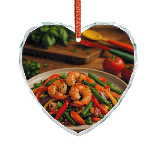 Flavorful Journeys - Crystal Glass Ornament