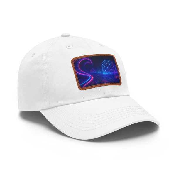 Digital Dreamscape - Dad Hat with Leather Patch (Rectangle)