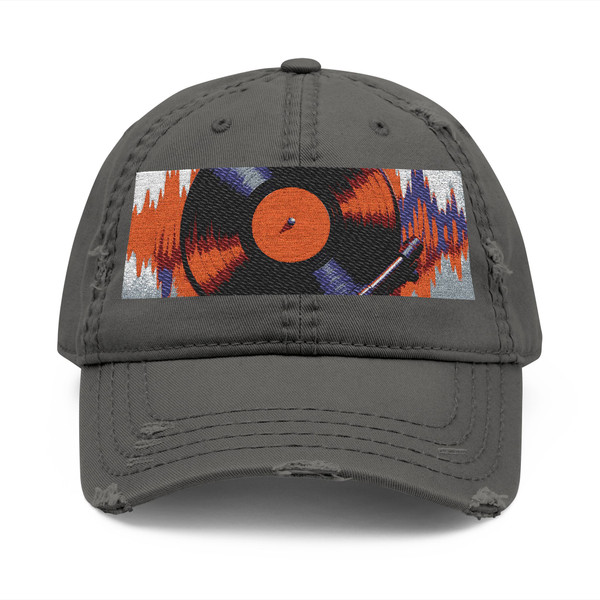 Groovy Vinyl Escape - Distressed Dad Hat (Embroidery)