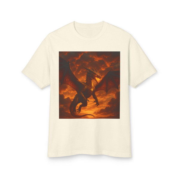 Golden Ember Serpent - Unisex Garment-Dyed Heavyweight Cotton Tee