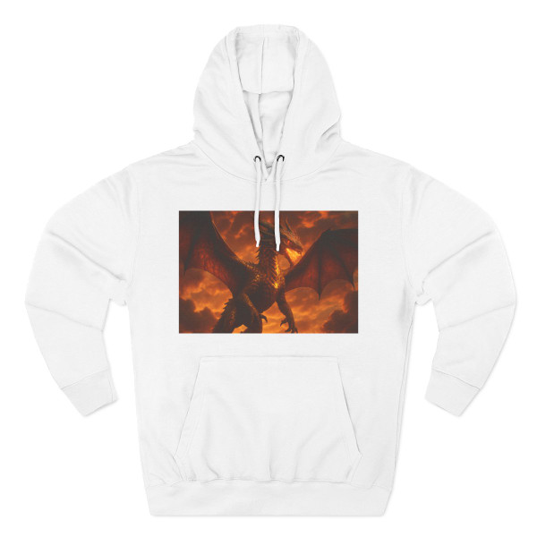 Golden Ember Serpent - Three-Panel Fleece Hoodie Golden Ember Serpent - Three-Panel Fleece Hoodie