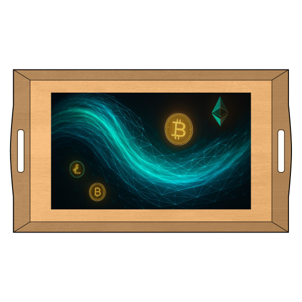 Digital Currency Wave - Bamboo Serving Tray (Engraving)