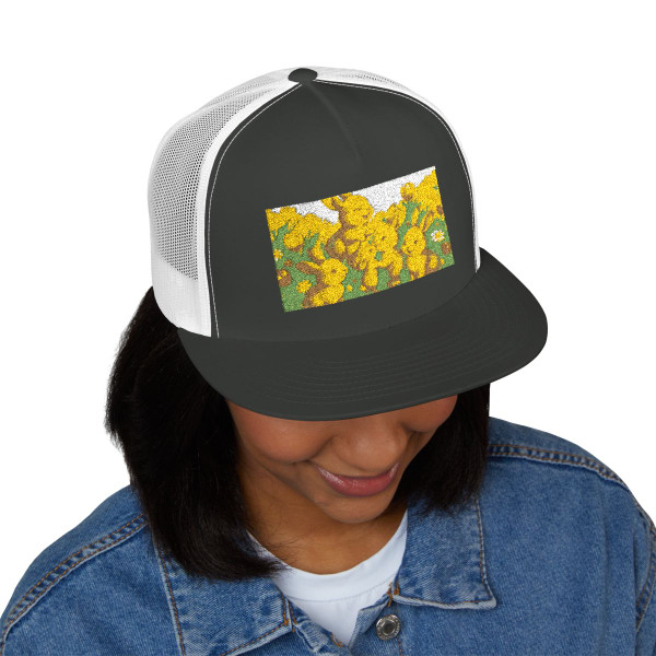 Bunny Blossom Parade - 5 Panel Trucker Cap (Embroidery)