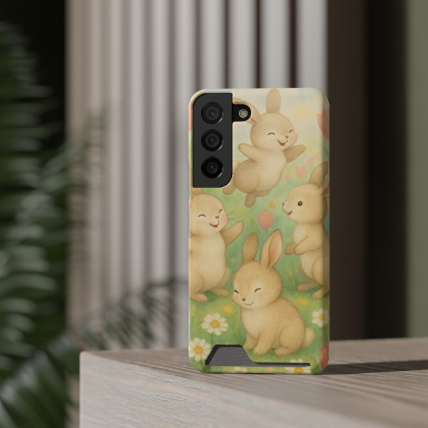 Bunny Blossom Parade - Phone Case With Card Holder