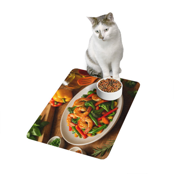 Flavorful Journeys - Pet Food Mat (12x18)