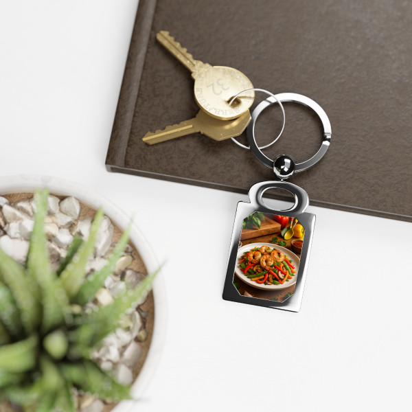 Flavorful Journeys - Rectangle Photo Keyring Flavorful Journeys - Rectangle Photo Keyring