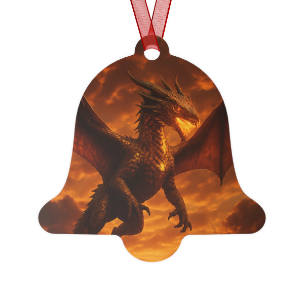 Golden Ember Serpent - Metal Ornaments