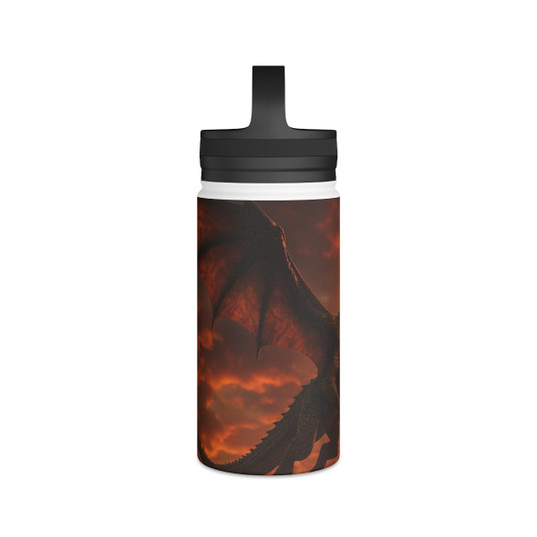 Golden Ember Serpent - Stainless Steel Water Bottle, Handle Lid