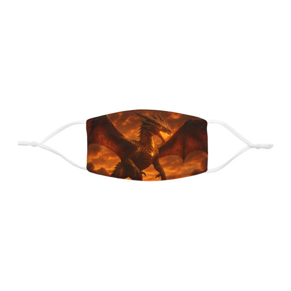 Golden Ember Serpent - Snug-Fit Polyester Face Mask