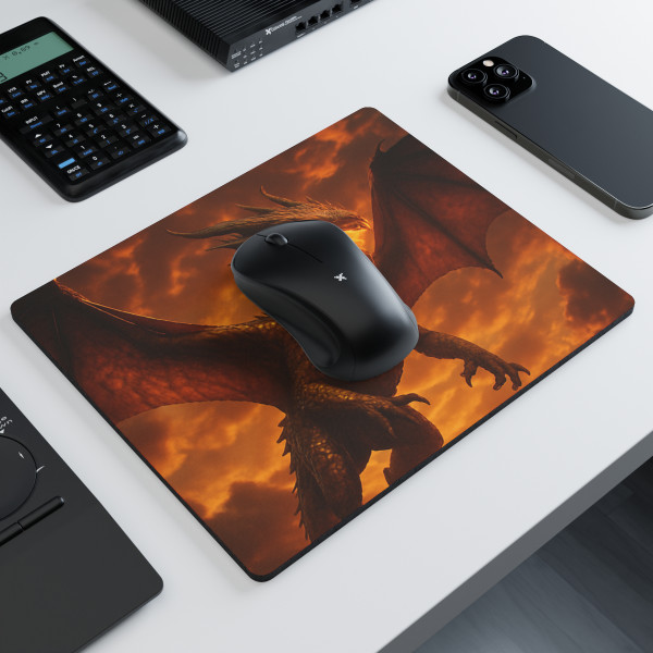 Golden Ember Serpent - Rectangular Mouse Pad
