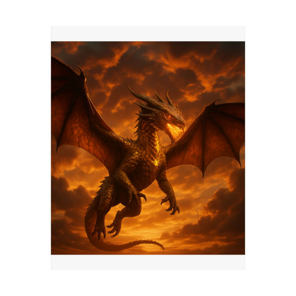 Golden Ember Serpent - Matte Vertical Posters