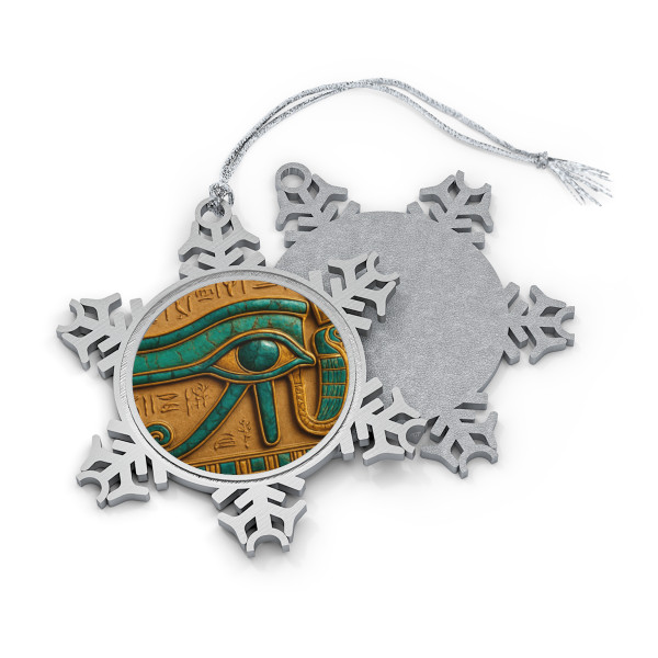 Mystical Eye of Horus - Pewter Snowflake Ornament
