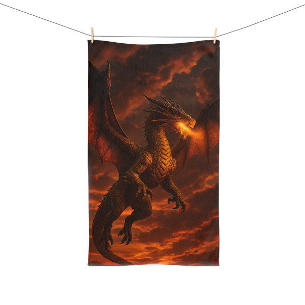 Golden Ember Serpent - Hand Towel