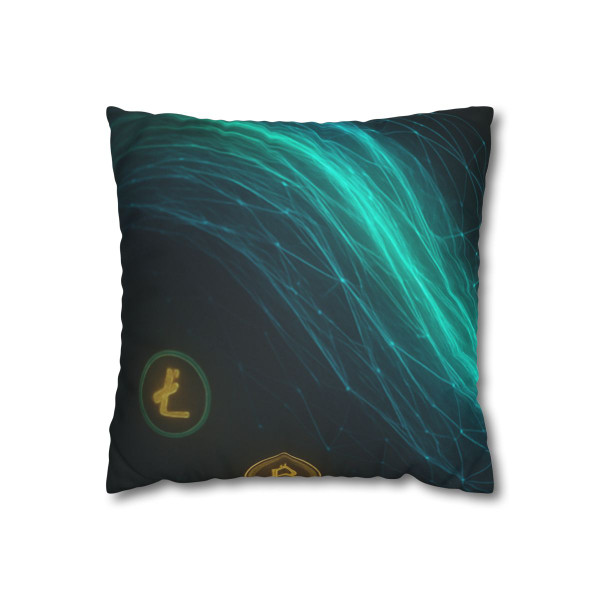 Digital Currency Wave - Faux Suede Square Pillowcase