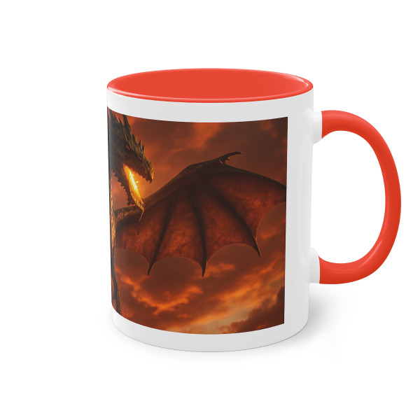 Golden Ember Serpent - Two-Tone Coffee Mug, 11oz