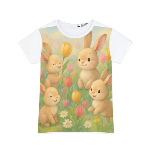 Bunny Blossom Parade - Women's Short Sleeve Shirt (AOP)