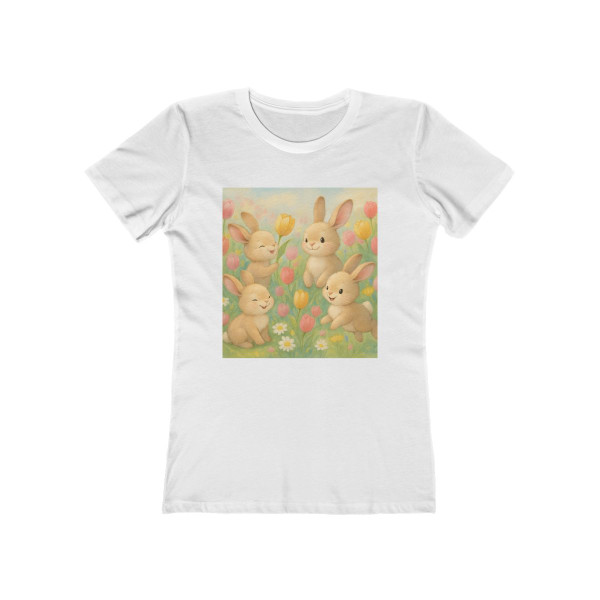 Bunny Blossom Parade - The Boyfriend Tee for Women