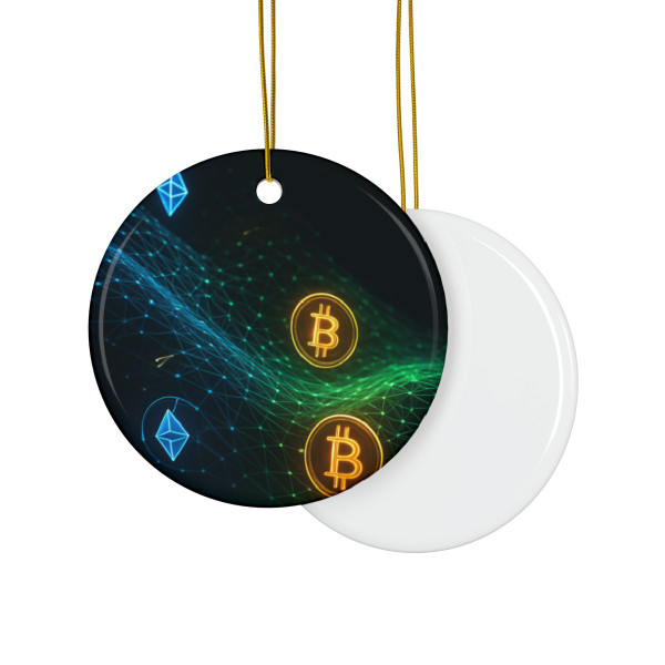 Digital Currency Wave - Decorative Ceramic Ornaments, Double-Sided (1pc, 3pcs, 5pcs, 10pcs)