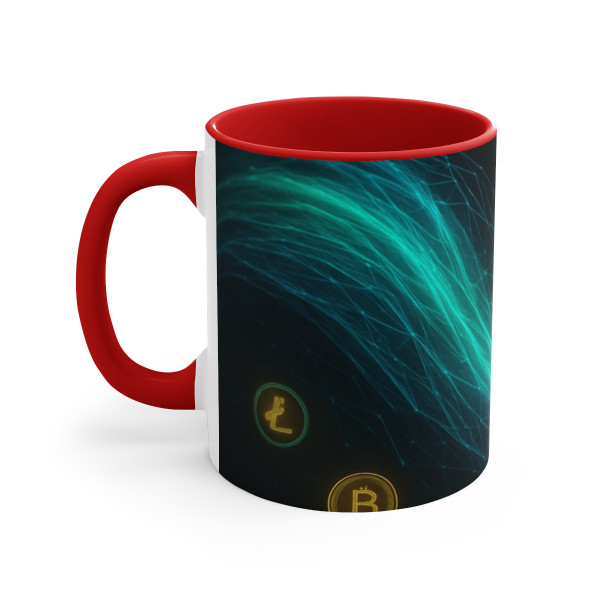 Digital Currency Wave - Colorful Accent Mugs, 11oz
