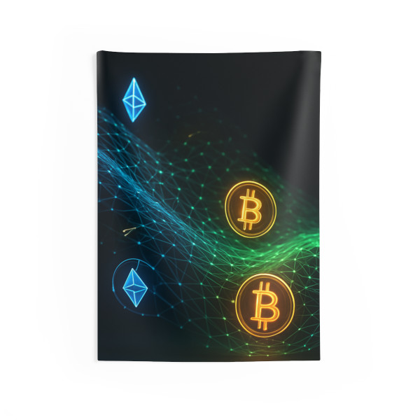 Digital Currency Wave - Indoor Wall Tapestries