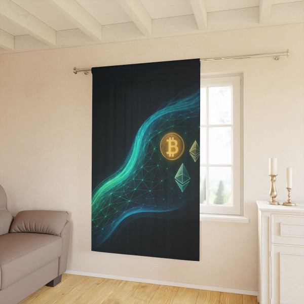 Digital Currency Wave - Window Curtains (1 Piece)
