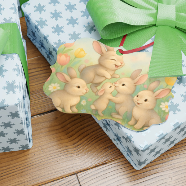Bunny Blossom Parade - Aluminum Ornaments, 1pc