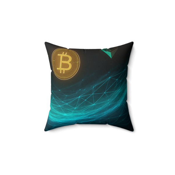Digital Currency Wave - Spun Polyester Square Pillow